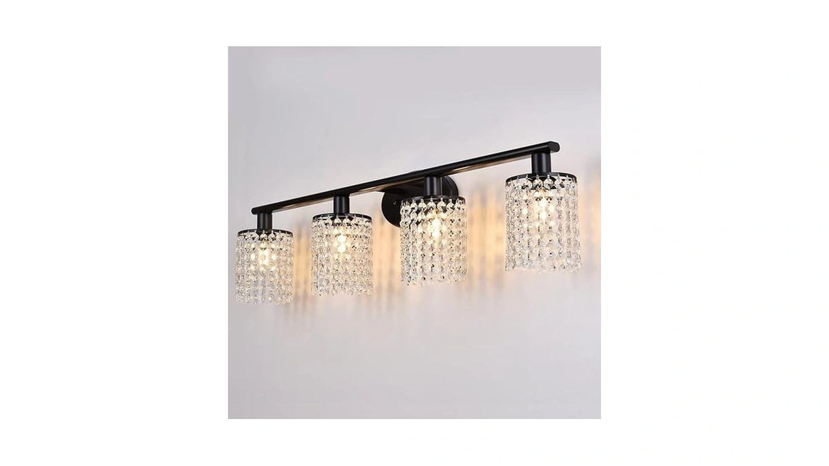 Luburs Black Vanity Light 4-light Crystal Bathroom... - Coupon