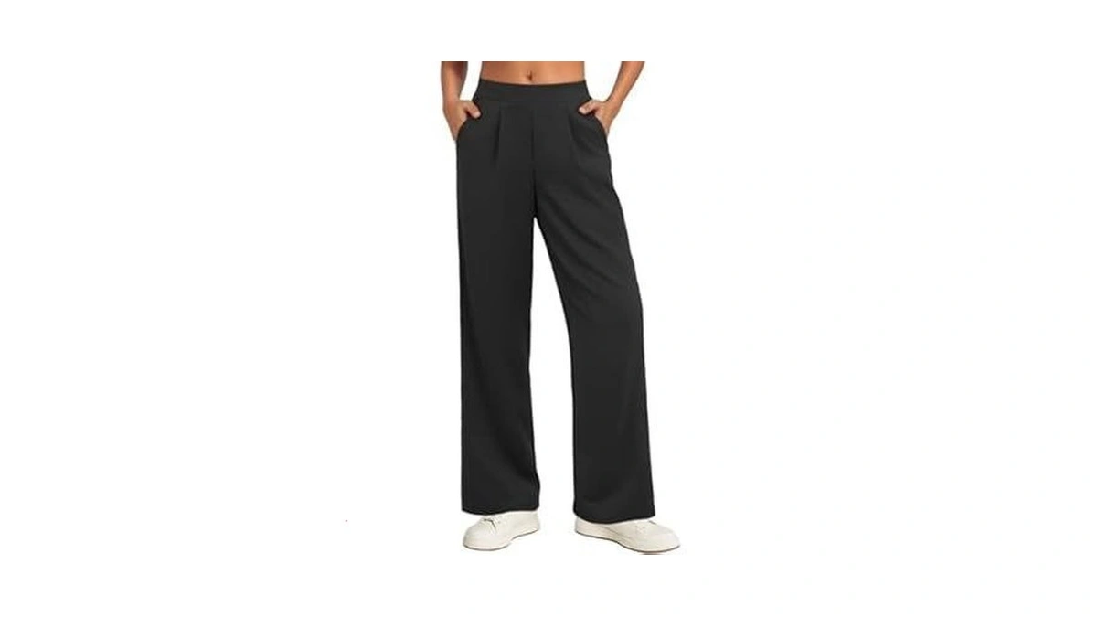 Feiersi Women Stretchy Wide Leg Pants Soft Elastic... - Coupon