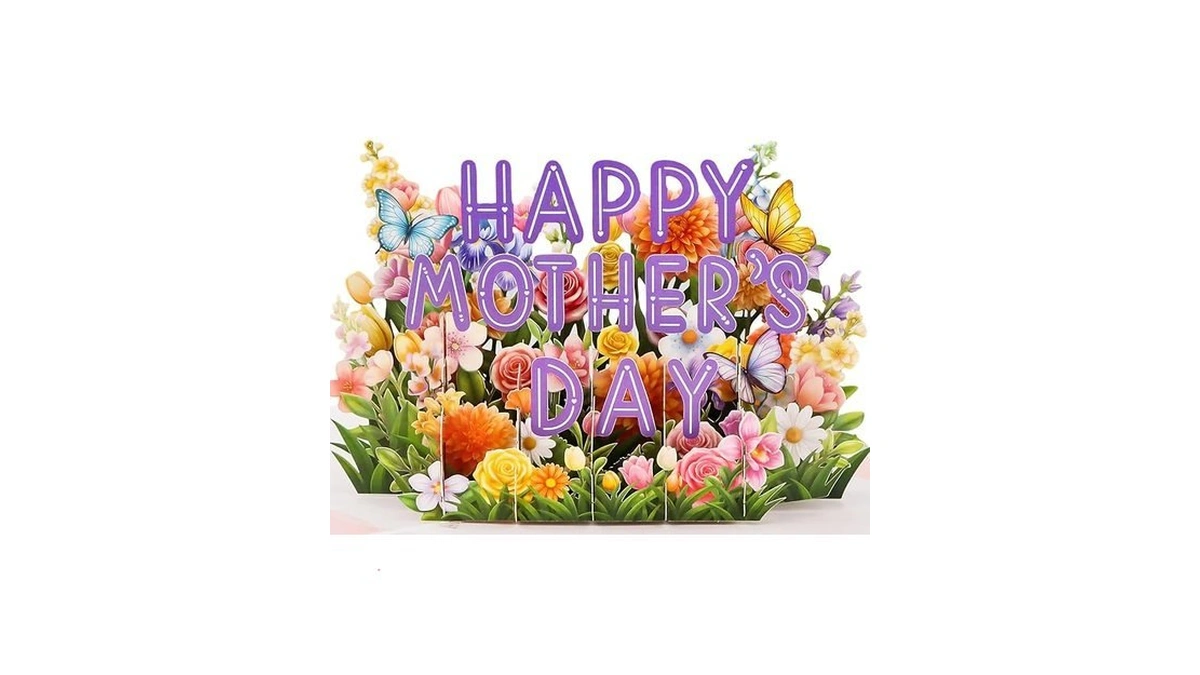 Facraft Mothers Day Card Pop Up - Large 8x6 4-layer... - Coupon