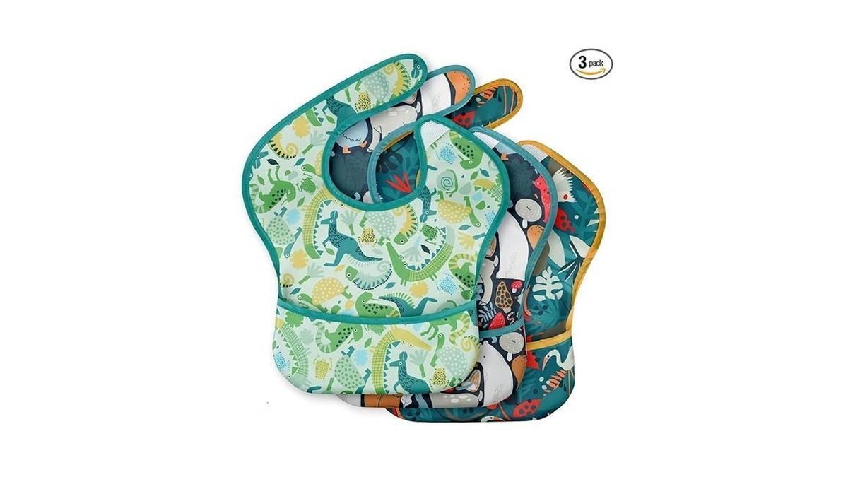 Civarua Kids 3-pack Waterproof Baby Bibs For Eating... - Coupon