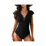 Cicibird Women One Piece Swimsuit Lace Crochet V... - Coupon