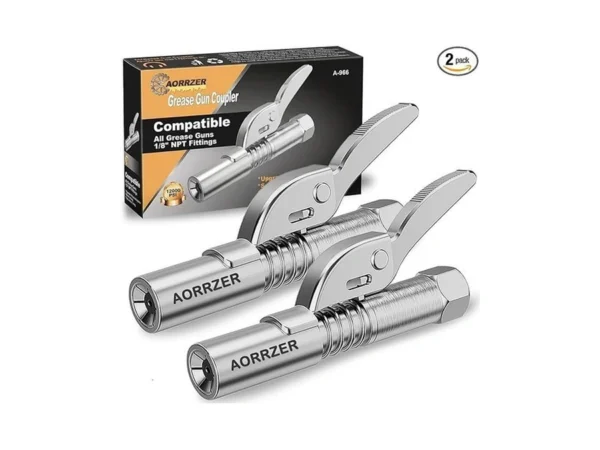 Aorrzer Grease Gun Coupler 2 Pcs Strong Lock-on... - Coupon