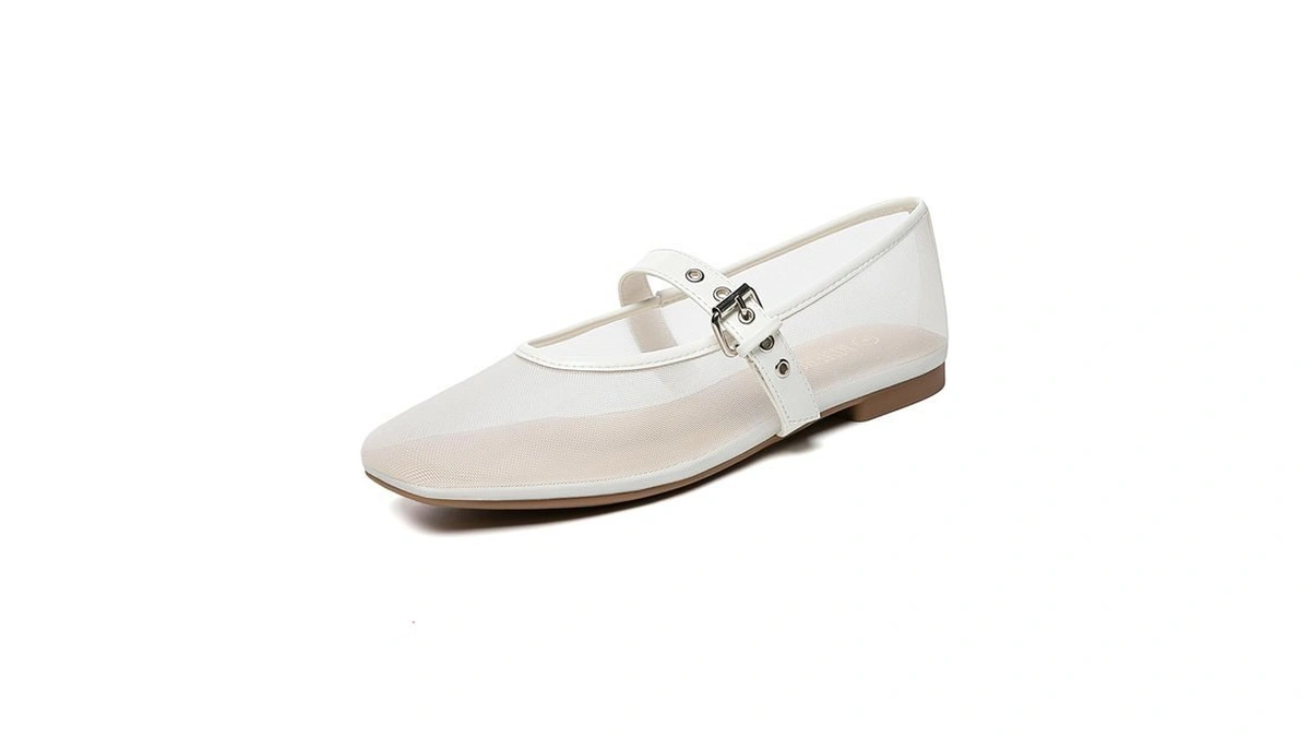 Rihero Women S Mesh Ballet Flats Ballerina White... - Coupon