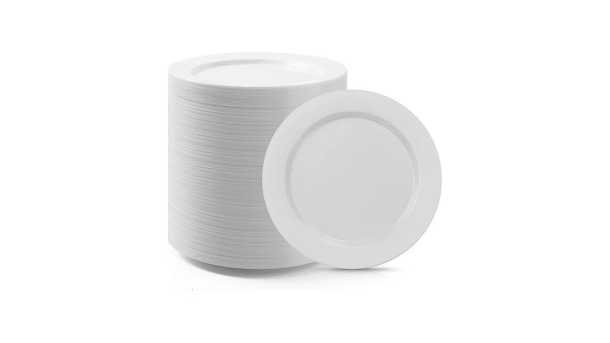 Bestluck 100pcs White Plastic Dessert Plates 7inch... - Coupon