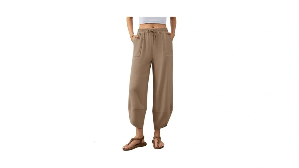 Jiflora Barrel Pants Women Harem Cotton Linen Pants... - Coupon