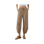 Jiflora Barrel Pants Women Harem Cotton Linen Pants... - Coupon
