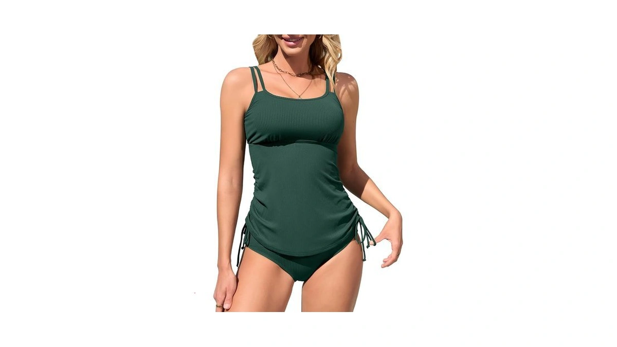 Anfilia Womens Two Piece Swimsuits Tummy Control... - Coupon