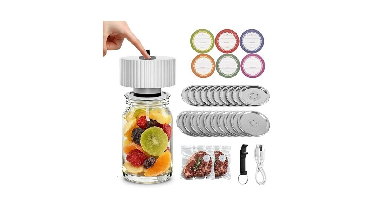 Electric Mason Jar Vacuum Sealer Kit One-touch... - Coupon