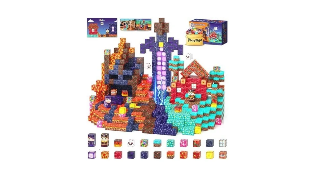 Playtigo 154pcs Magnetic Blocks Mine Magnet World... - Coupon