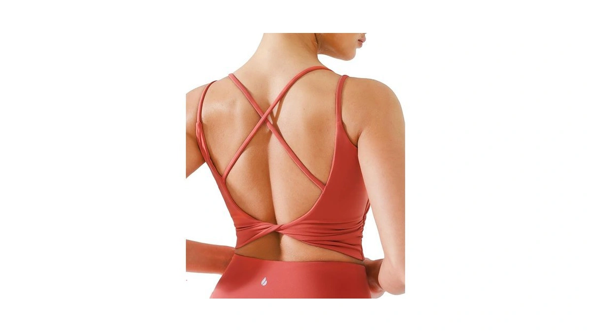 Brxl Womens Twist Back Sports Bra Longline Buttery... - Coupon