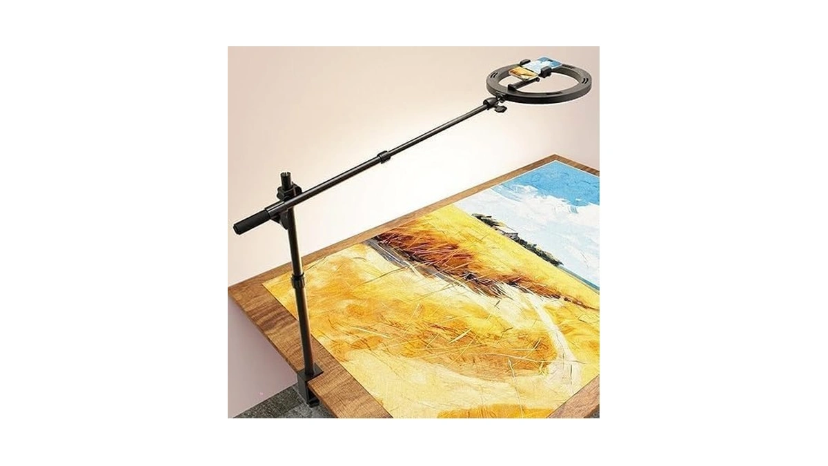 Ring Light For Desk With Overhead Phone Mount And... - Coupon