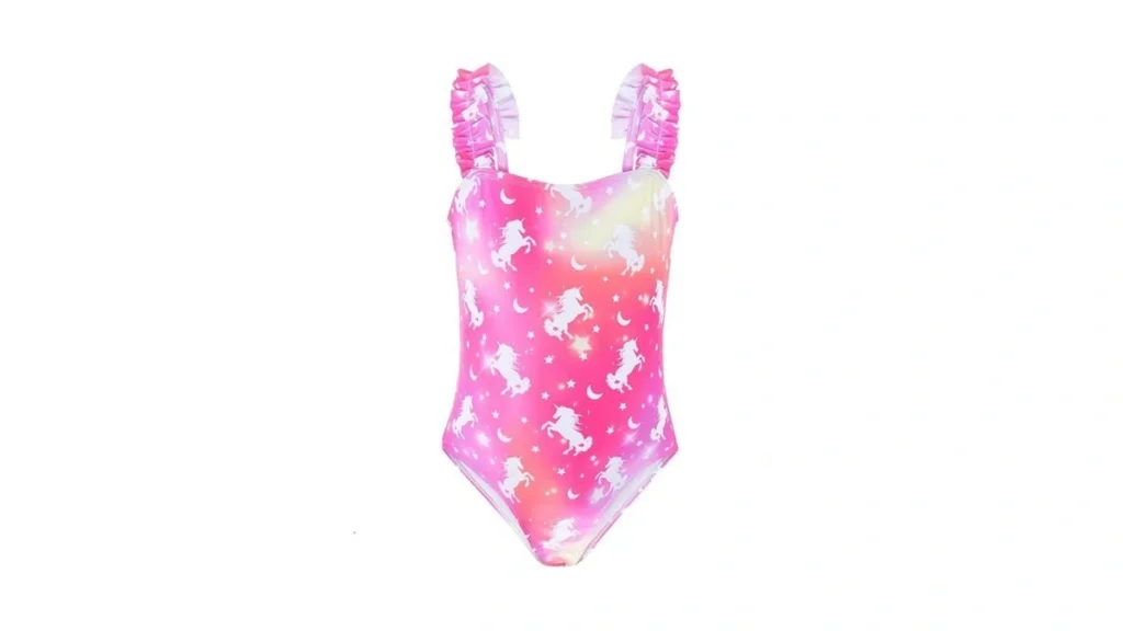 Girls One Piece Swimsuits Ruffle Unicorn Toddler... - Coupon
