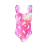 Girls One Piece Swimsuits Ruffle Unicorn Toddler... - Coupon