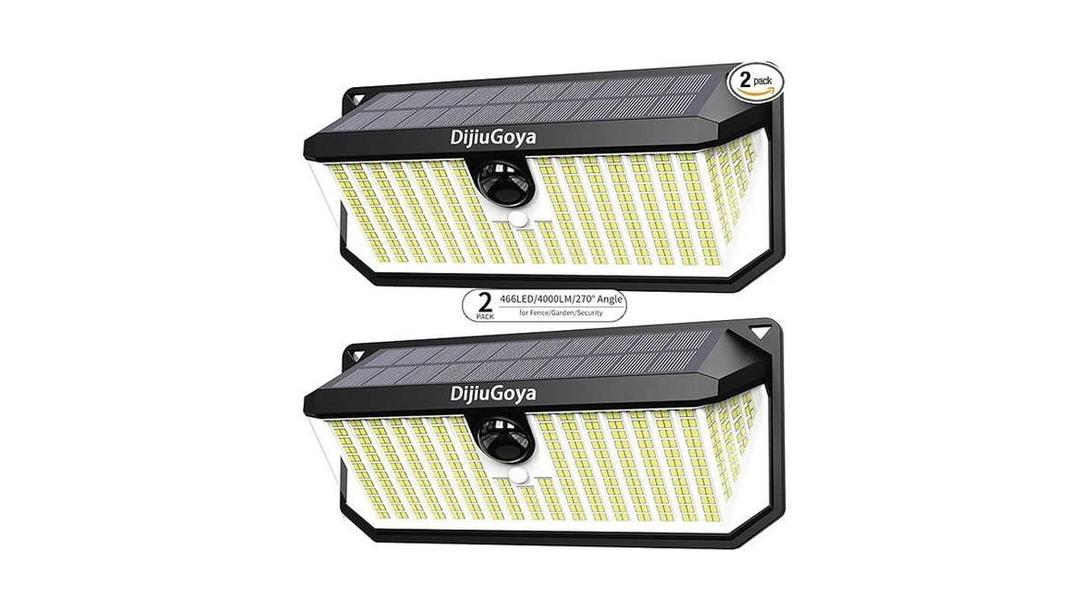 Dijiugoya Solar Security Lights Outdoor 466 Led... - Coupon