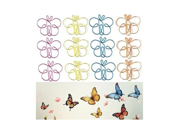 40 Pcs Metal Butterfly Shaped Paper Clips Set -... - Coupon