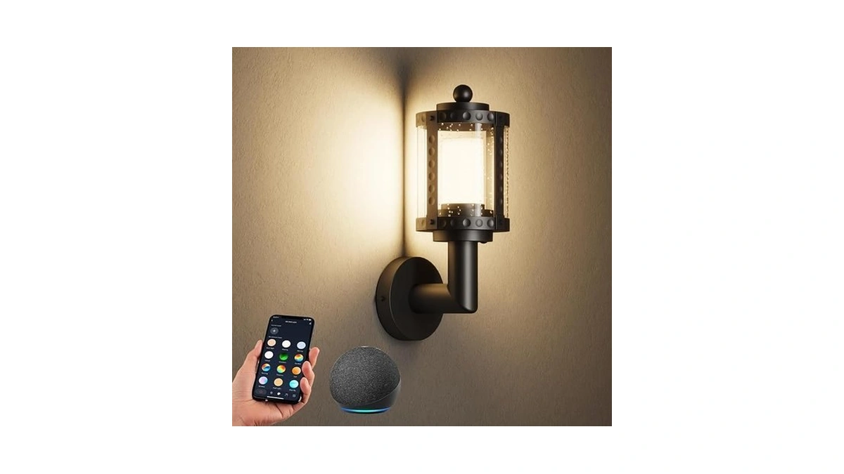 Xmcosy Outdoor Wall Lights 1100lm Smart Porch Light... - Coupon