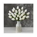 Yastouay 12-pack White Tulips Artificial Flowers... - Coupon