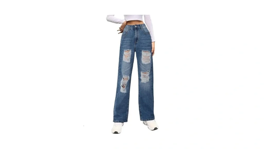Genleck Women Loose Ripped Boyfriends Jeans High... - Coupon