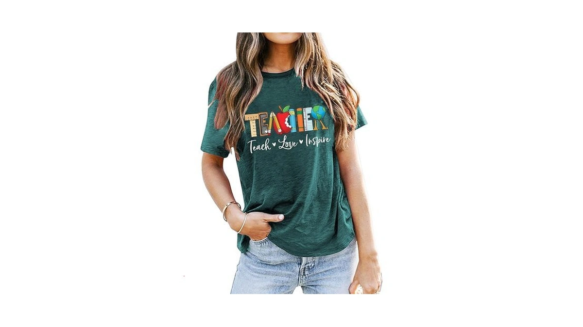 Teach T Shirt For Women Teacher Graphic Tees Tops... - Coupon