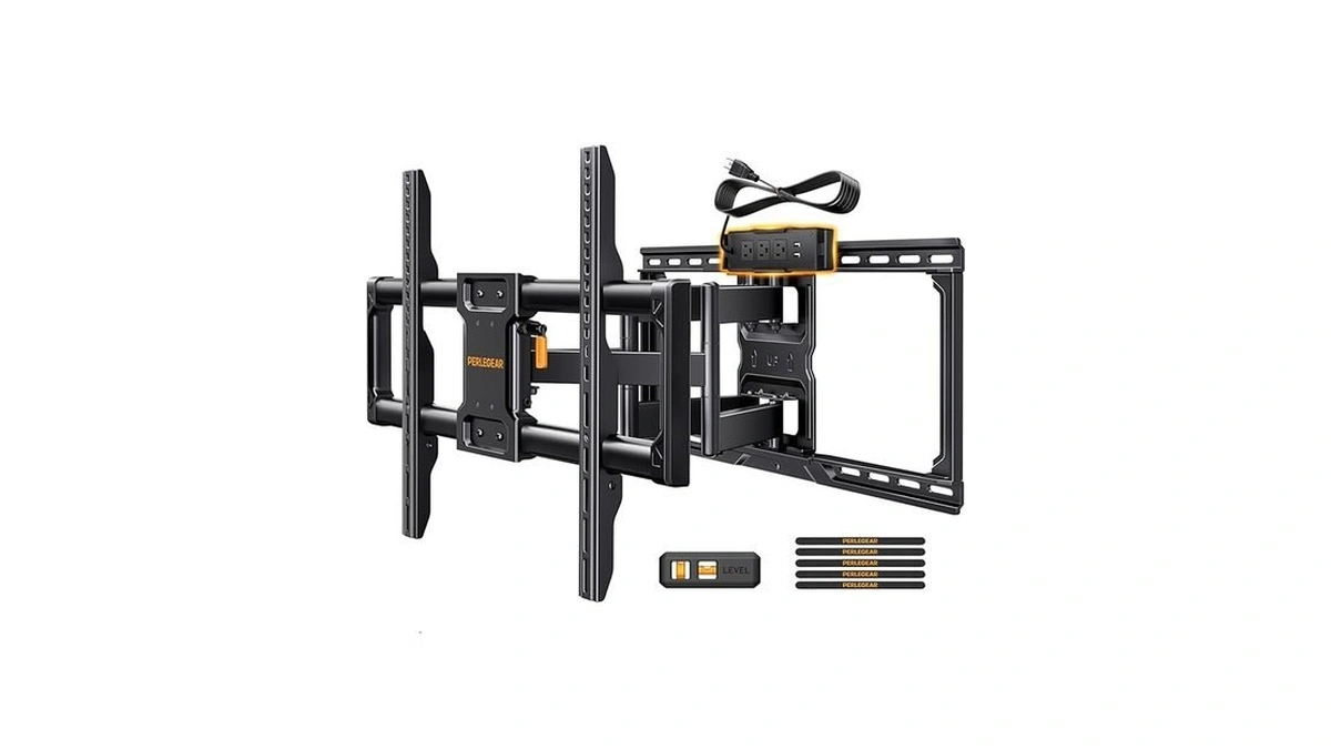 Perlegear Full Motion Tv Wall Mount With Power... - Coupon