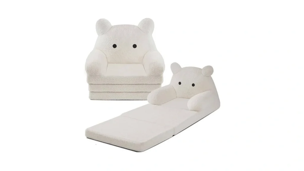 Tsinglax Foldable Kids Sofa Sherpa Teddy Bear... - Coupon