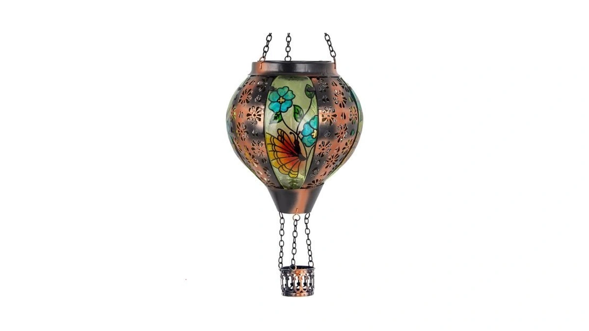 Butterfly Solar Hot Air Balloon Lantern With Flame... - Coupon