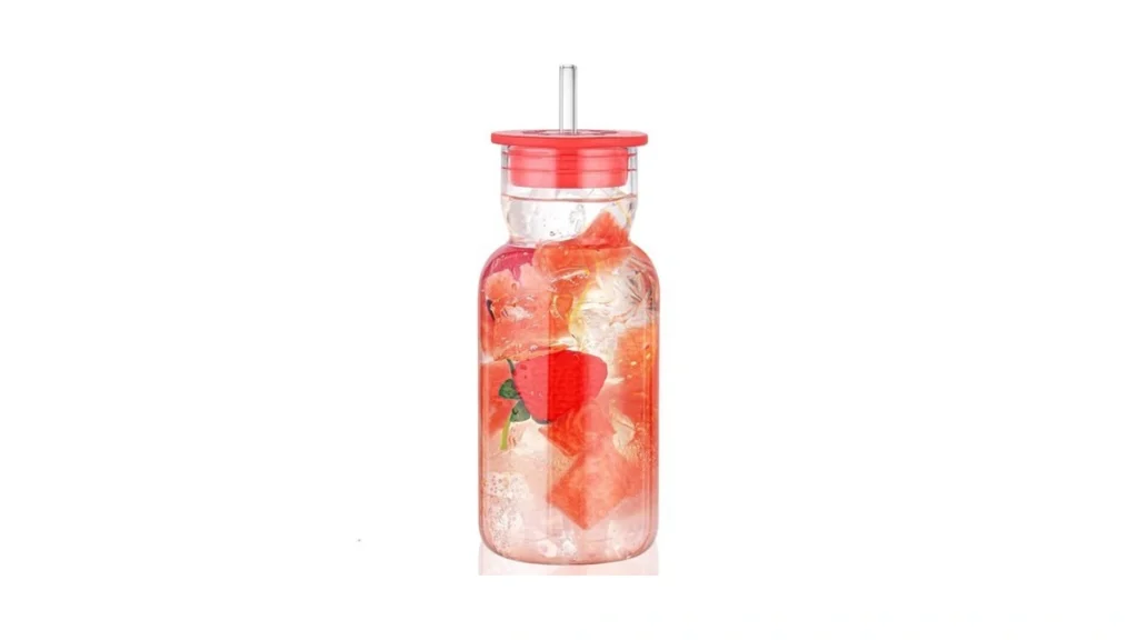 Cwhhrn 17 Oz Glass Cup With Lid And Straw Glass... - Coupon