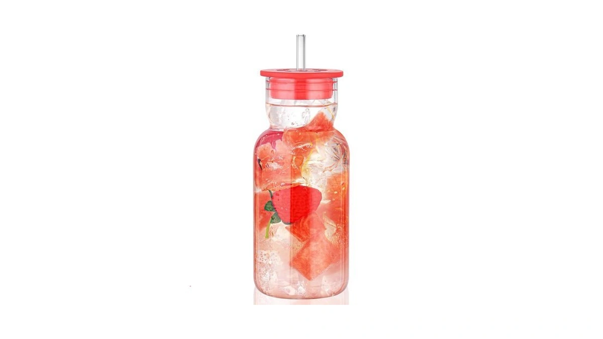 Cwhhrn 17 Oz Glass Cup With Lid And Straw Glass... - Coupon