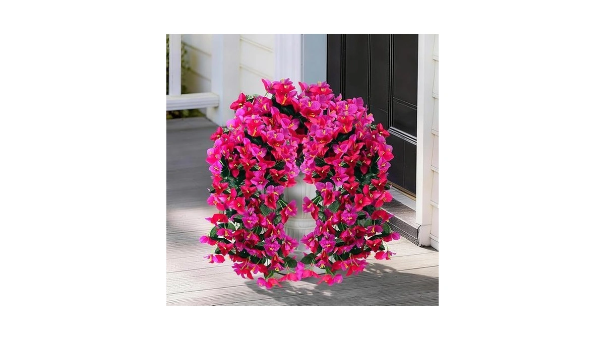 Yibukiy Artificial Bougainvillea Hanging Flowers... - Coupon