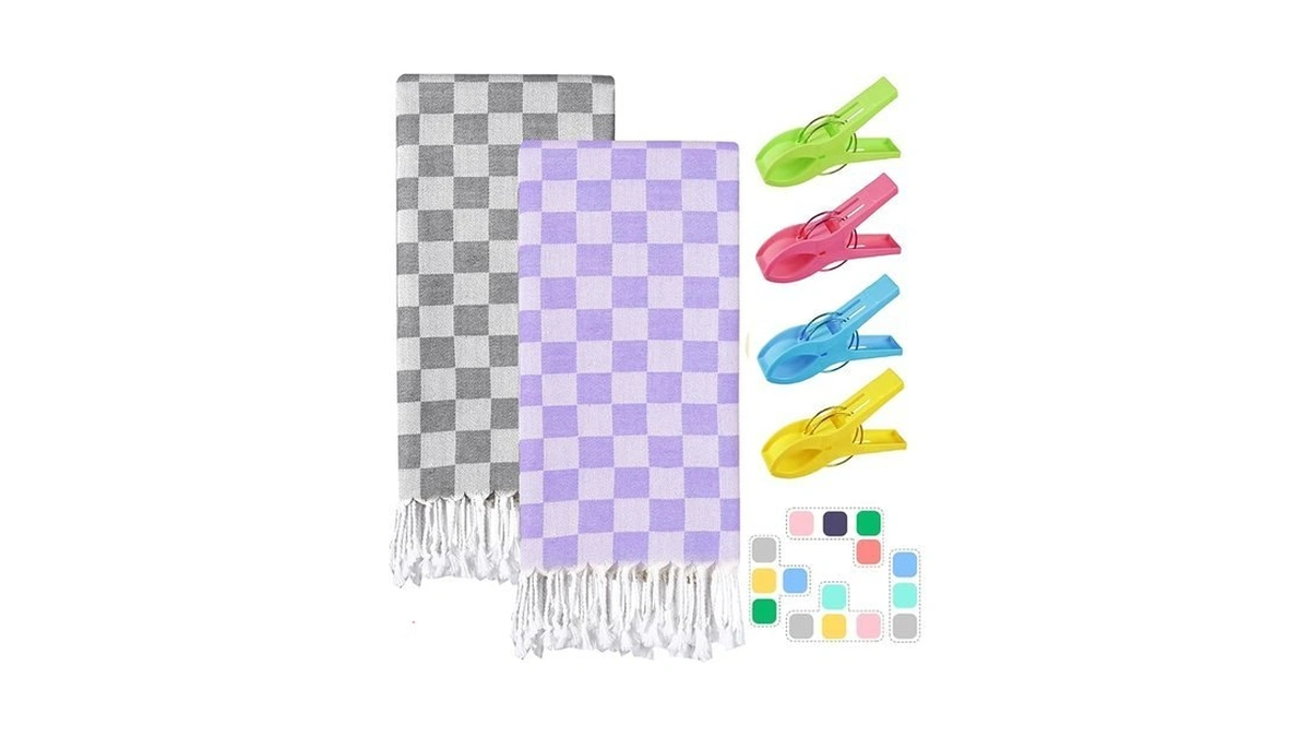 2 Packs Turkish Beach Towel Blanket Bath Pool... - Coupon