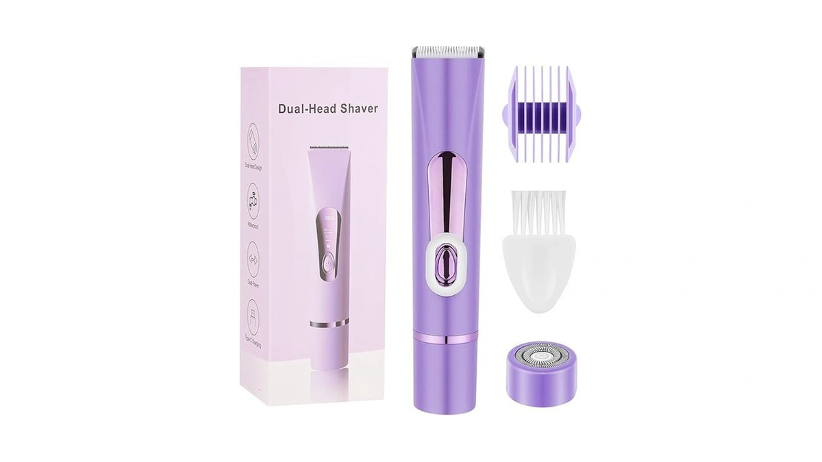 Bikini Trimmer For Women 2 In 1 Dual Head Electric... - Coupon