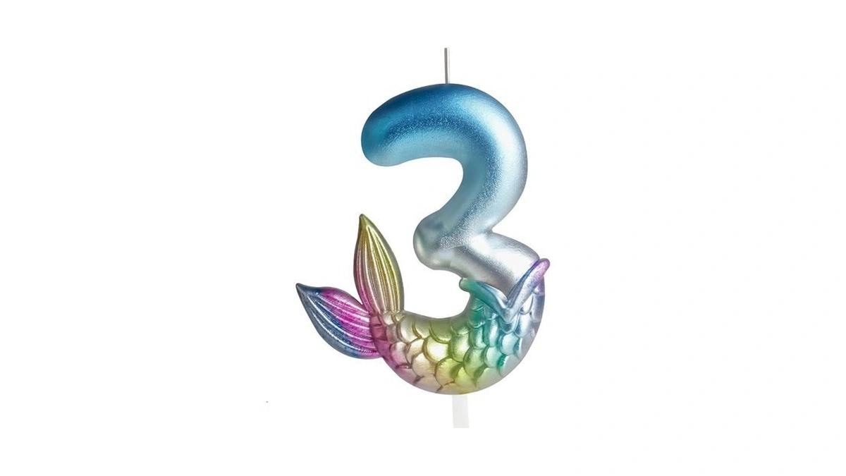 Birthday Candles Numbers 3 Candle Mermaid Birthday... - Coupon