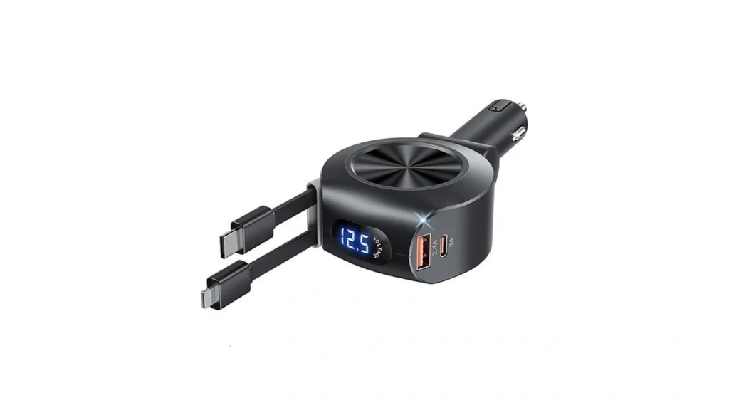 Retractable Car Charger Koopao 69w 4 In 1 Fast... - Coupon