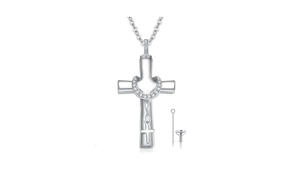 Tughra Cross Ashes Necklace Cremation Jewelry For... - Coupon