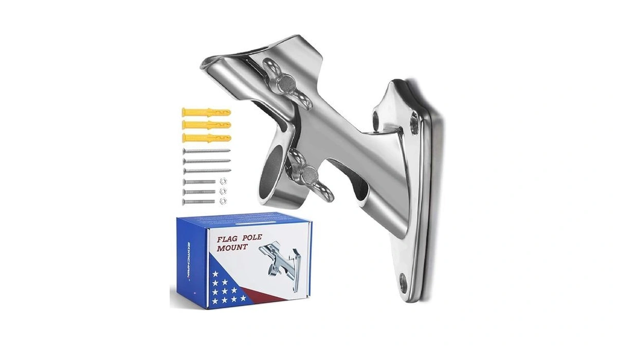 Zomchain Flag Pole Bracket Flag Pole Holder 316... - Coupon