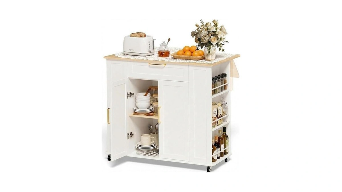 Faesun Kitchen Island On Wheels With Storage... - Coupon