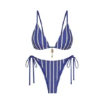 Zaful Blue High Waisted Crochet Tie Bikini Sets For... - Coupon