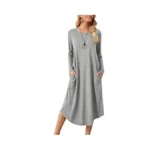 Lounge Dress For Women Long Sleeve Nightgown Midi... - Coupon