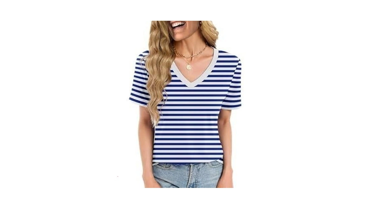 Womens Short Sleeve Tops T Shirts Summer T Shirts V... - Coupon