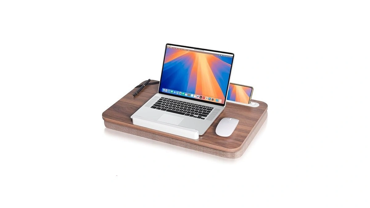 Wishacc Lap Desk With Cushion And Hidden Book Clips... - Coupon