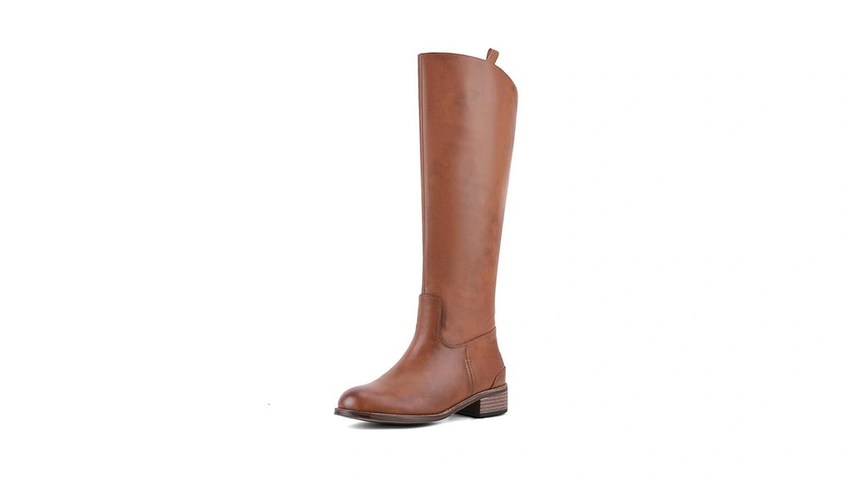 Qiv Womens Brown Knee High Boots Round Toe Riding... - Coupon