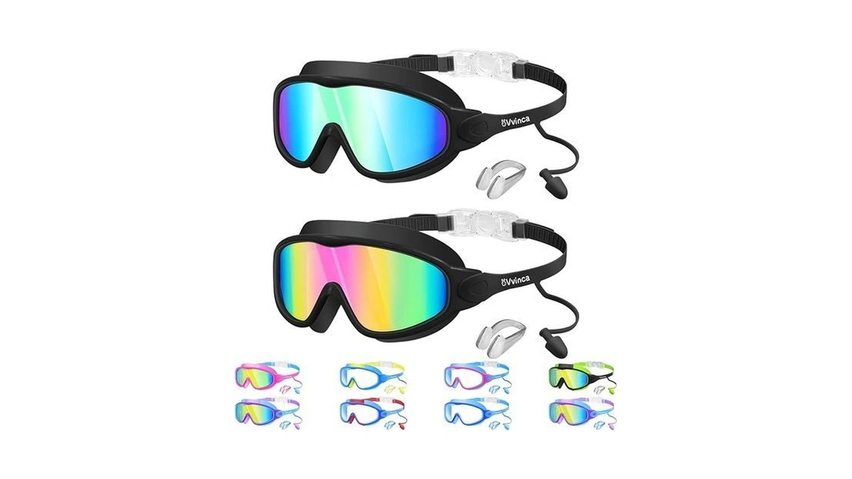 Vvinca Swim Goggles Kids Goggles With Earplugs Nose... - Coupon
