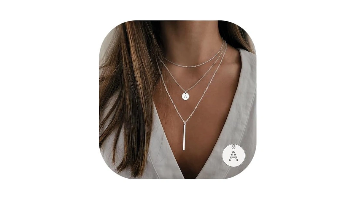 Vjoypro Dainty Silver Necklace For Women - Initial... - Coupon