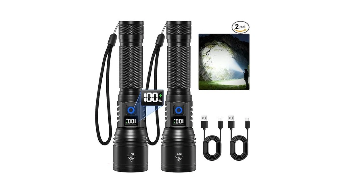 Rechargeable Flashlights High Lumens 2pack 5modes... - Coupon