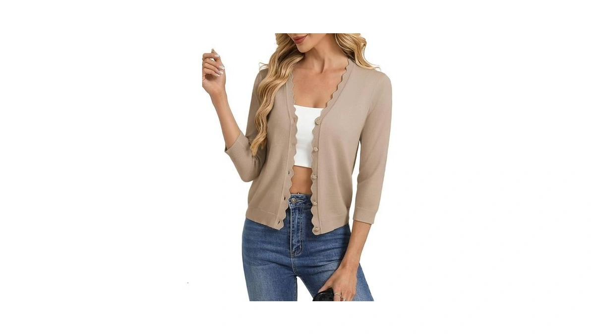 Grace Karin Khaki Cardigan For Women Lightweight... - Coupon