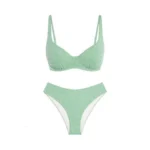 Zaful Green Underwire Bikini Womens Gingham Bikini... - Coupon