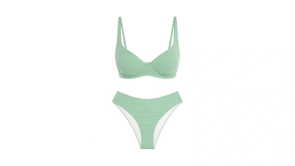 Zaful Green Underwire Bikini Womens Gingham Bikini... - Coupon