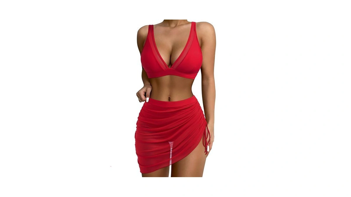 Suuksess Womens Swim Skirt High Waisted Bikini Sets... - Coupon