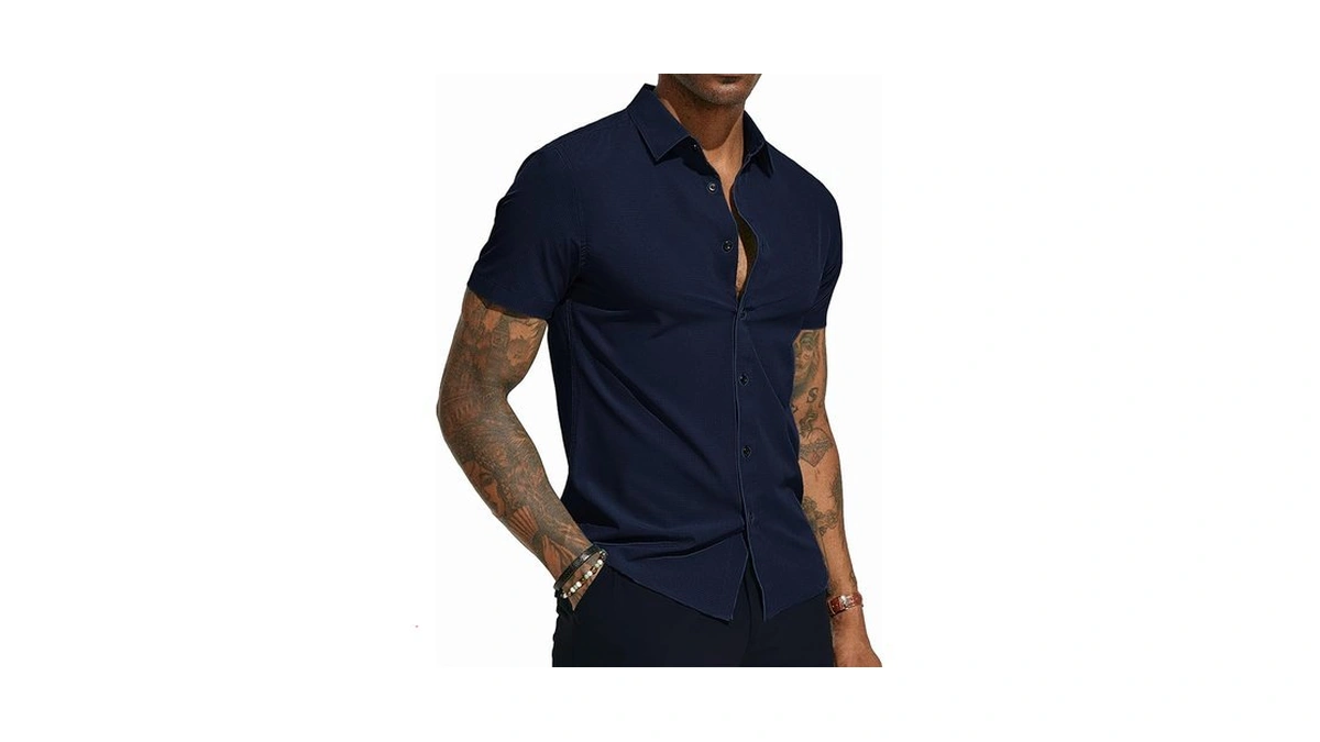 Pj Paul Jones Mens Button Down Short Sleeve Shirt... - Coupon
