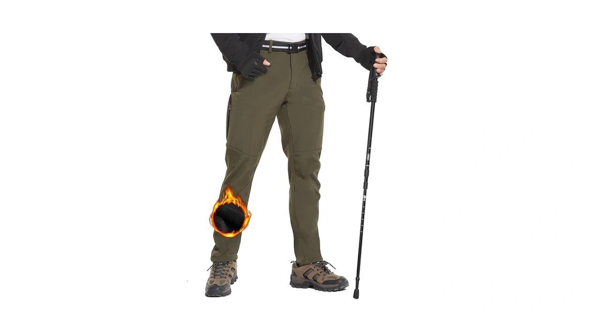Mource Insulated Pants For Men Fleece Lined Warm... - Coupon